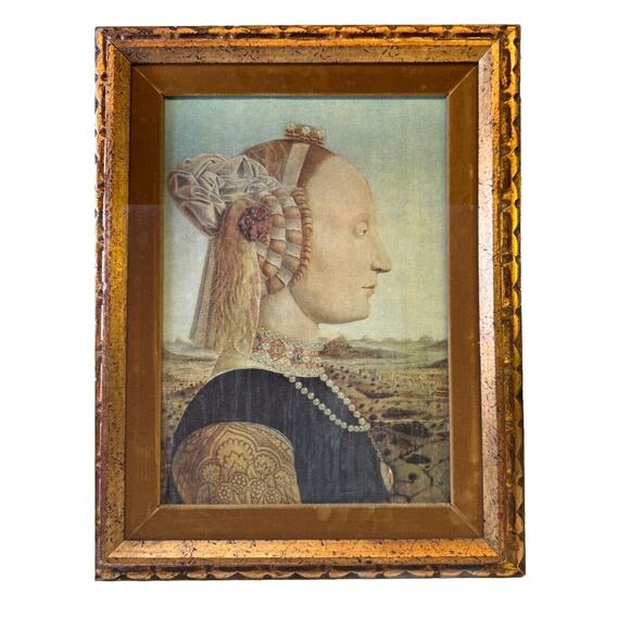 Vintage Framed Design‎ Toscano Portrait of Battista Sforza, 1466: Medium 1952- - Picture 7 of 16